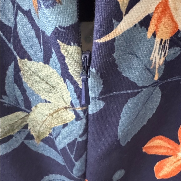 Lands End Sleeveless Floral Sheath Dress Womens 14 Tall Cotton pockets Preppy - Picture 7 of 13